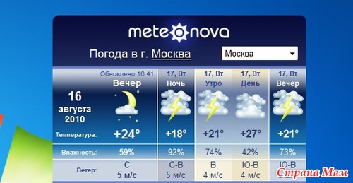 Получаем прогноз погоды на 5 дней в точке своей дачи