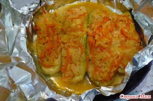 Лодочки из кабачков.