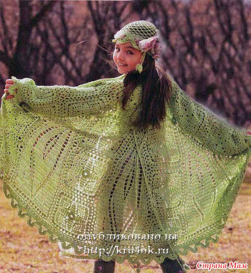 Ажурное пальто для девочки