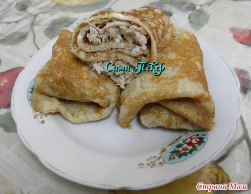 Блинчики с мясом без муки