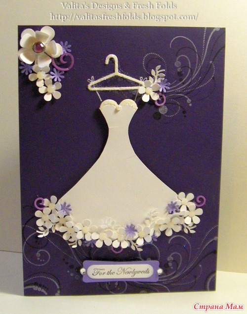 А где Вы черпаете вдохновение? № 3 Обзор МК по Свадебной открытке (Wedding Dress card )