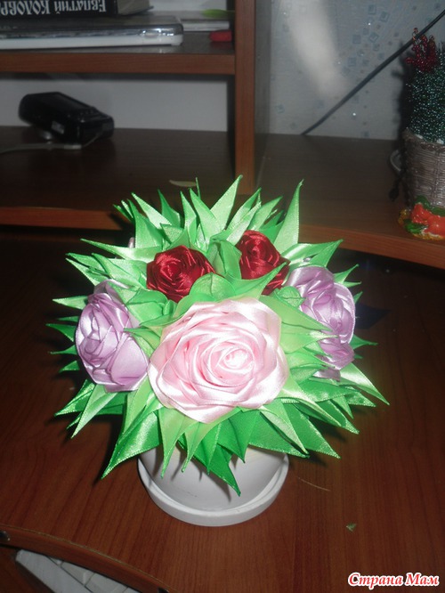 Розы в горшочке