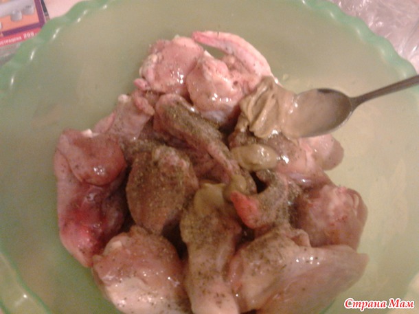 Крылышки с медом и горчицей.