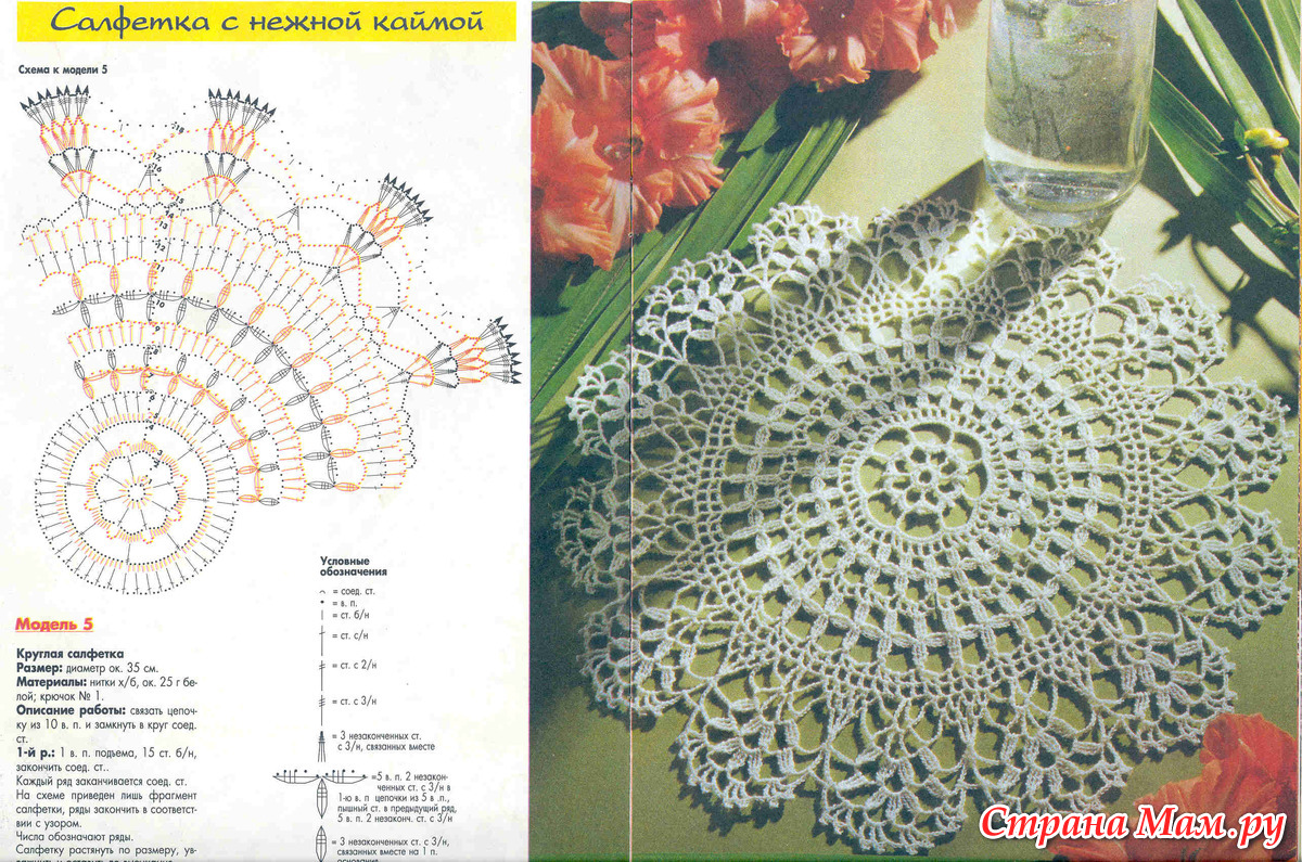 Журнал валя валентина вязание крючком схемы салфеток
