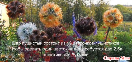 Одуванчики из пластиковых бутылок