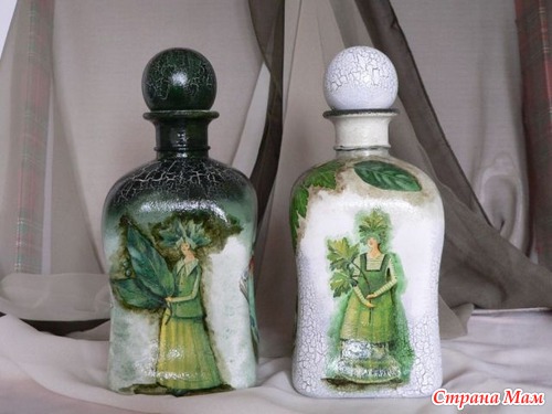 Декупаж бутылок.