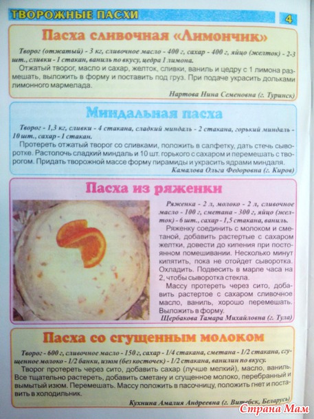 Много рецептов пасхальных угощений со всей России и не только.