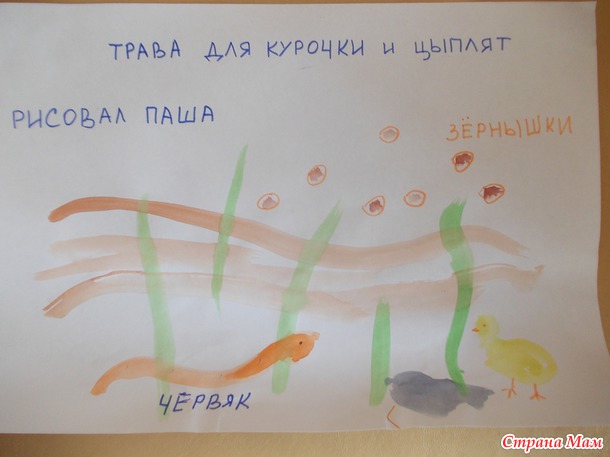 Кормим нарисованных цыплят :)