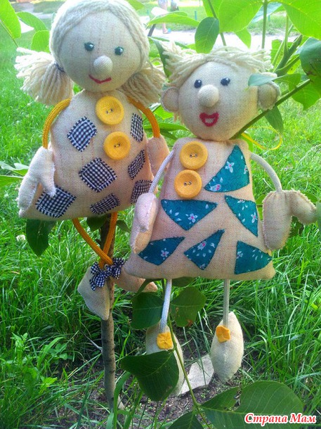 Куклы для сада своими руками фото