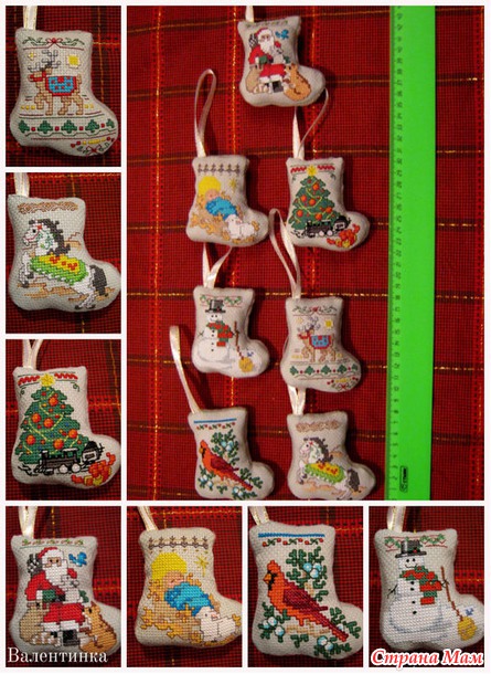 *Новогодние сапожки "Tiny stocking ornament" от Bucilla