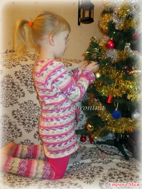 Туника и гетры для дочки из пряжи SHEKERIM JUNIOR