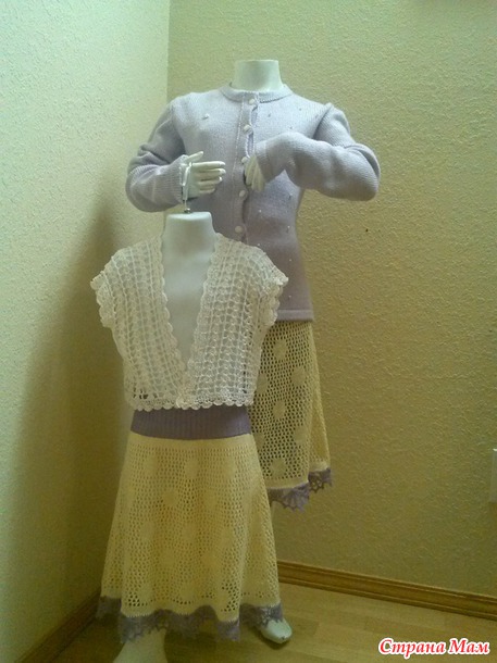 . Юбка на вязальной машине из cotton