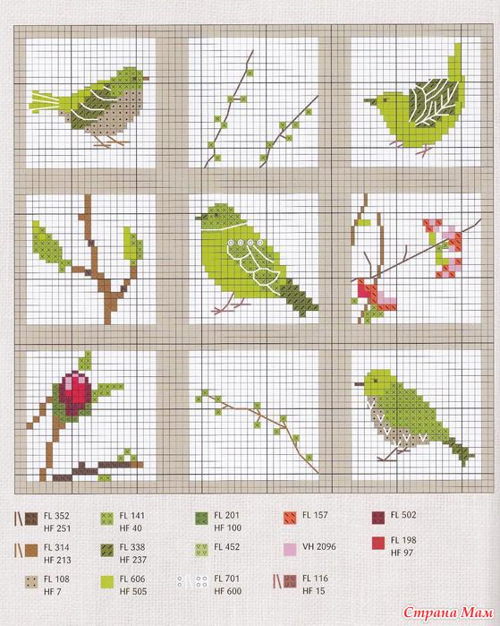 Схема вышивки крестом весна