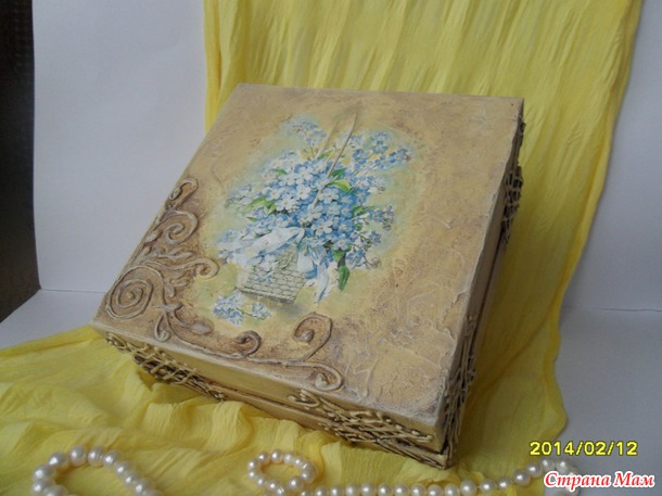 Шкатулка "Корзинка с цветами".