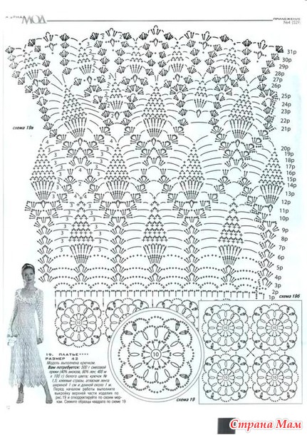 Свадебное платье крючком схемы