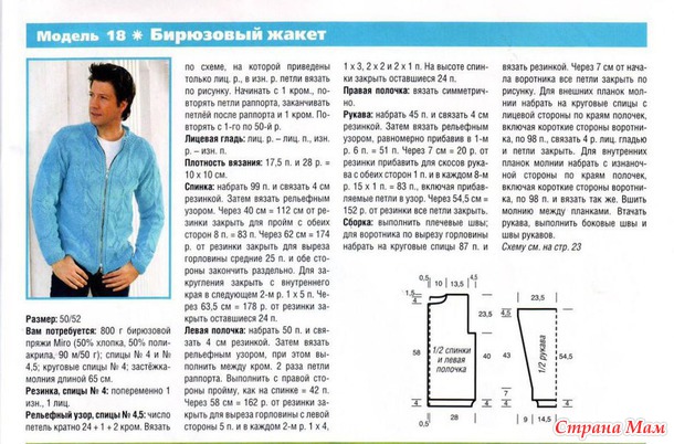 Мужской жакет спицами.
