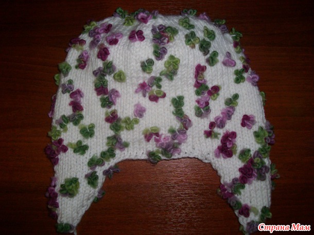 Шапочка с ушками из ALIZE FLOWER