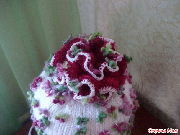 Шапочка с ушками из ALIZE FLOWER