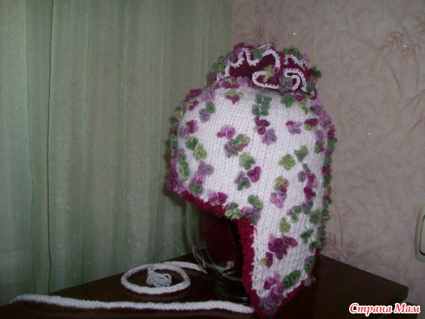 Шапочка с ушками из ALIZE FLOWER