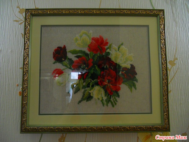 *Зимний пейзаж от Риолис и Тюльпаны от Риолис Отредактировано