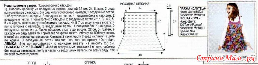 Вязания крючком ализа. Платье из пряжи Ализе схема и описание вязания. Юбка крючком на рост 122 описание Alize my Baby.