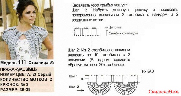 Узор чешуя спицами схема и описание