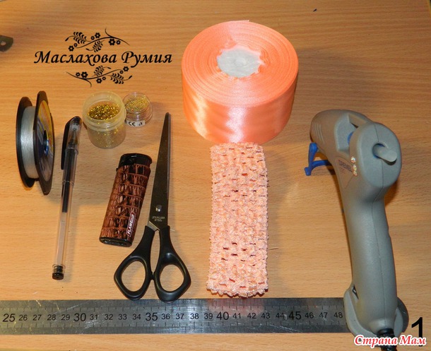 МК Лилии из атласной ленты. автор: Румии Маслаховой