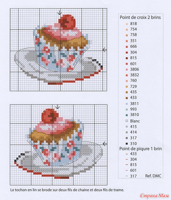 Французская вышивка крестом схемы торты