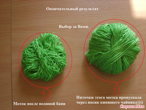 Отпаривание б/у пряжи.(Экспериментал ьное сравнение двух методов)