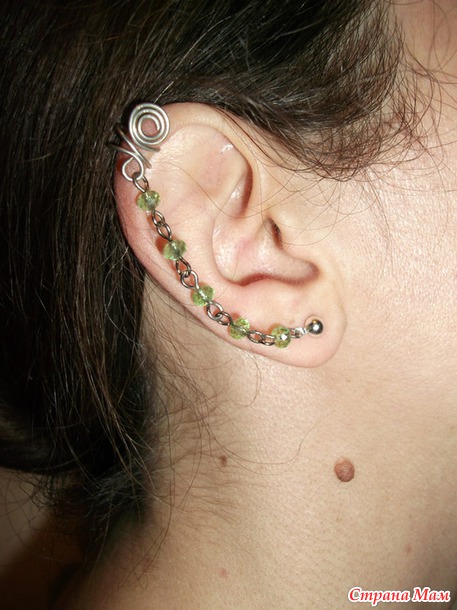 СЕРЕЖКА + БУСИНКИ = ПОТРЯСАЮЩИЙ КАФФ