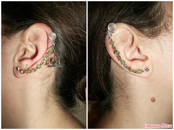 СЕРЕЖКА + БУСИНКИ = ПОТРЯСАЮЩИЙ КАФФ