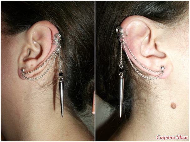 СЕРЕЖКА + БУСИНКИ = ПОТРЯСАЮЩИЙ КАФФ