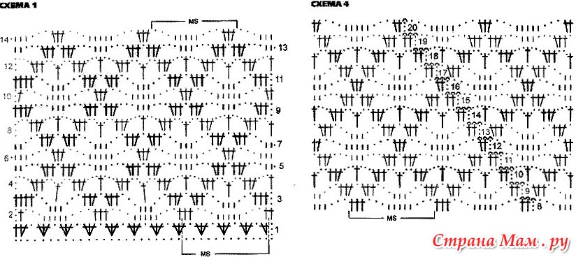 Схема крючком паучки реглан