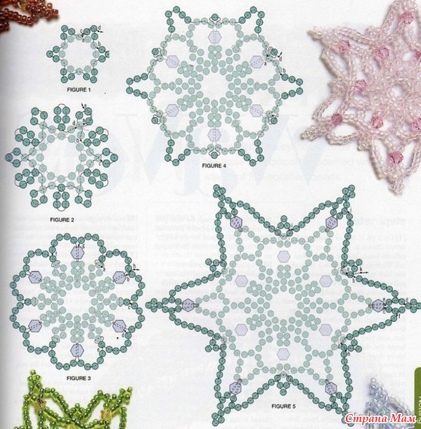 Снежинки из бисера