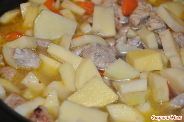 Картошка тушеная с мясом