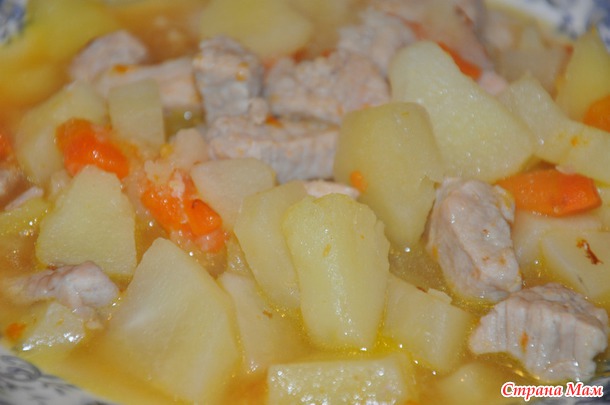 Картошка тушеная с мясом