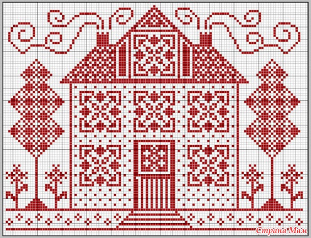 Вышивки крестиком. Домики.