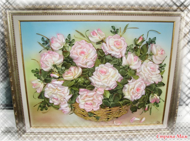Корзина нежных роз.