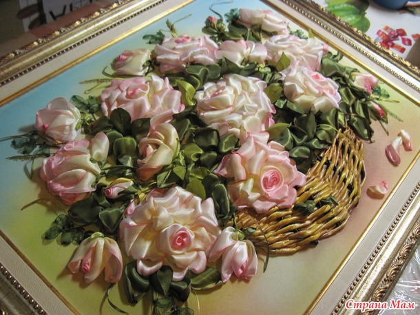 Корзина нежных роз.