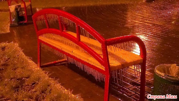 Ледяной дождь в нашем городе.