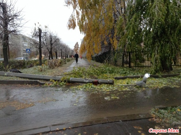 Ледяной дождь в нашем городе.