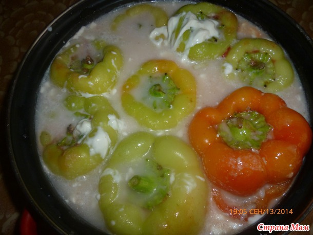 Перчик фаршированный грибами