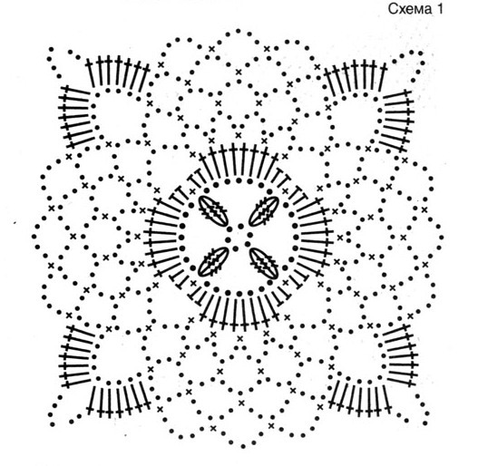 Простые мотивы крючком со схемами
