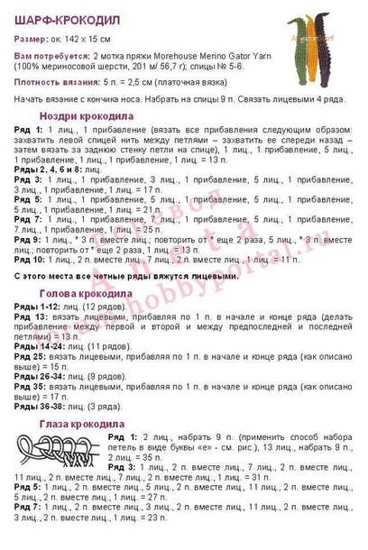 Шарф-крокодил