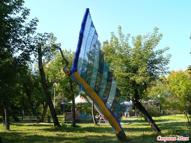 Ярнбомбинг в Красноярске - "Рыба-парусник"