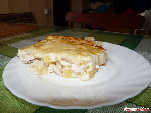 Запеканка из курицы со сметаной "нежность"