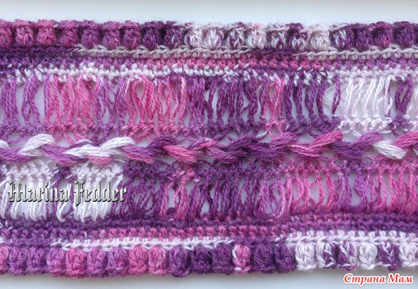 Снуд "Фламинго" в смешанной технике - отличный подарок handmade!!!