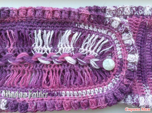 Снуд "Фламинго" в смешанной технике - отличный подарок handmade!!!