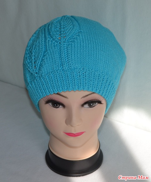 Бирюзовый берет с листьями - Вязание - Страна Мам