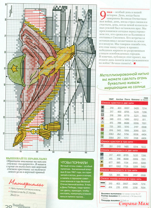 Вышивка к 9 мая схема